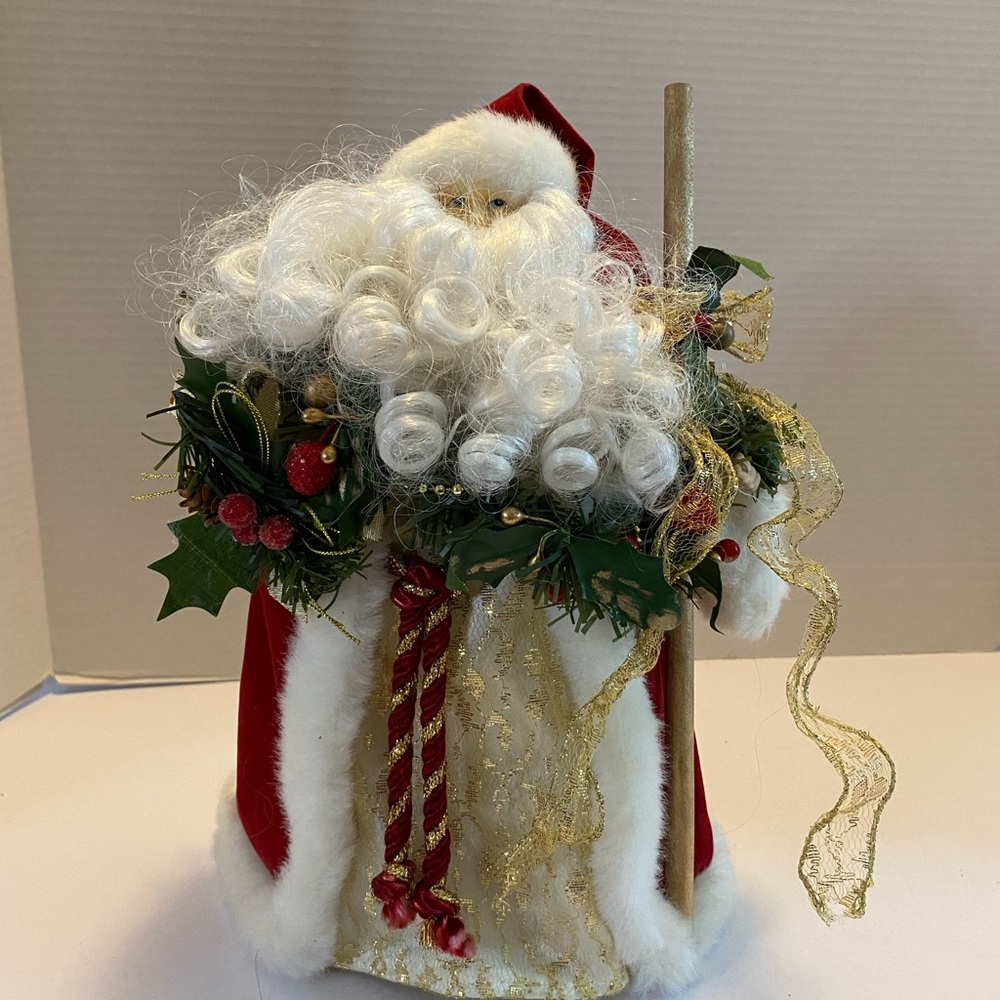 Vintage Old World Santa Claus Figurine 12” Father Christmas Tree Topper